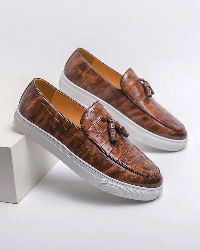 Executive Embossed Leather Loafer