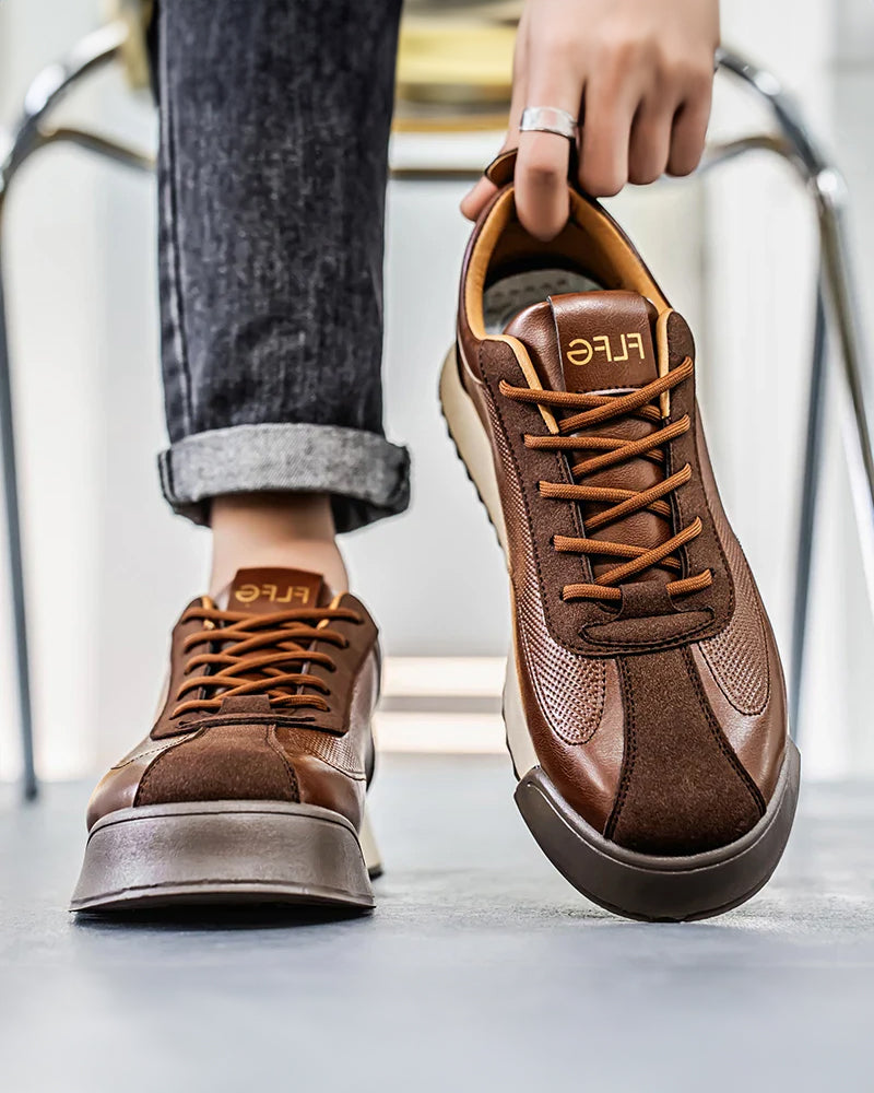 Zanello Paneled Leather Sneaker