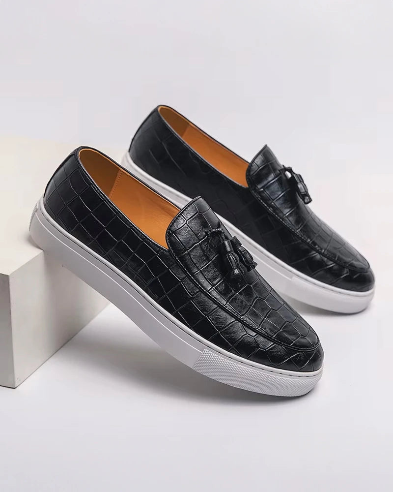 Executive Embossed Leather Loafer