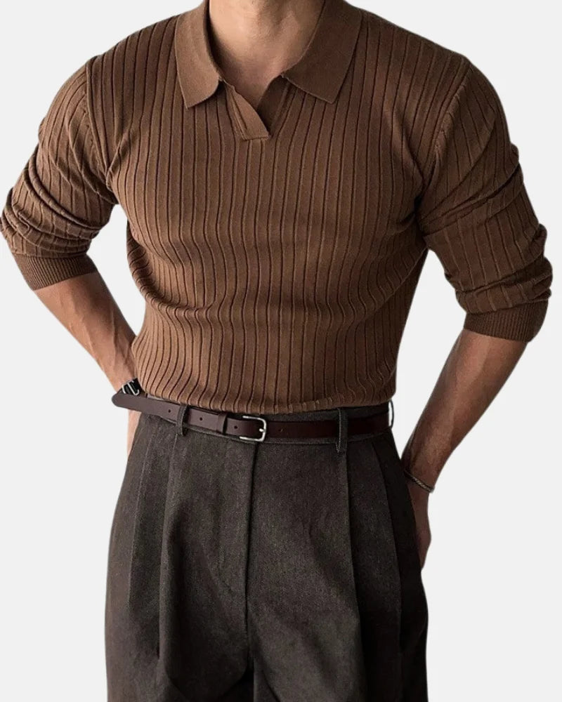 Hampton Ribbed Polo Sweatshirt