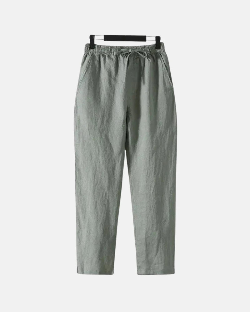 Straight Fit Linen Pants
