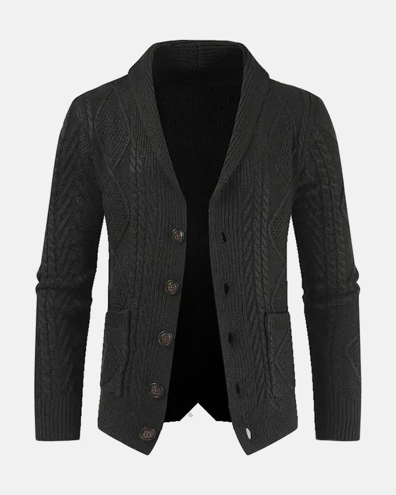 Bergen Shawl Cardigan in Black