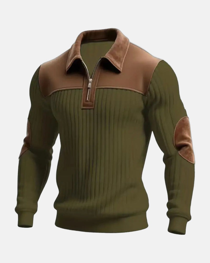Brenner Quarter-Zip Sweater in Green