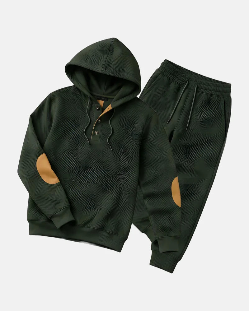 Eton Textured Hoodie Set in Forest Green