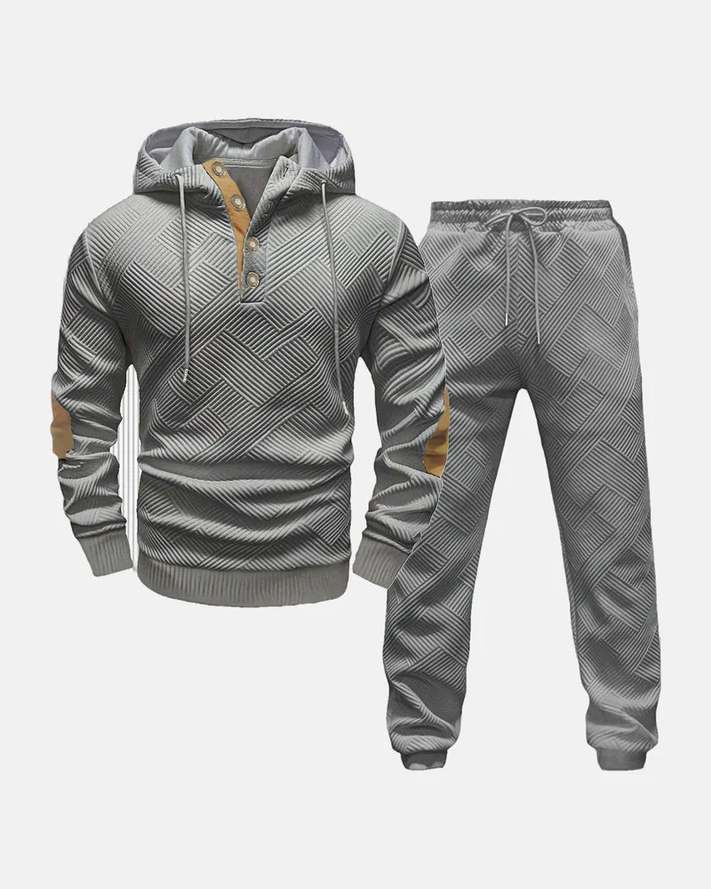 Eton Textured Hoodie Set in Gray