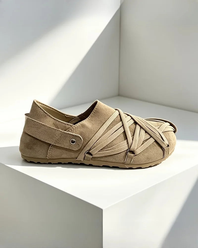 Positano Wrap Slip-Ons in Taupe