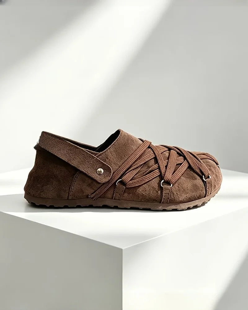 Positano Wrap Slip-Ons in Brown