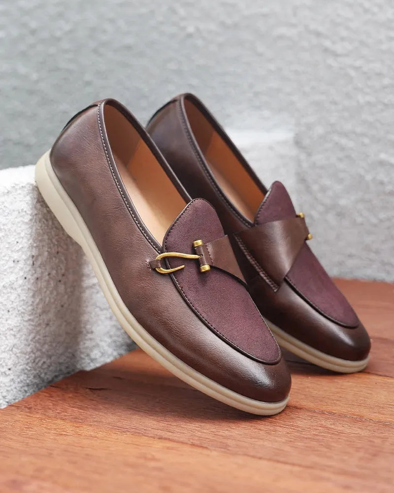 Executive Buckle Leather Loafers