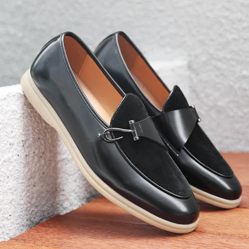 Executive Buckle Leather Loafers