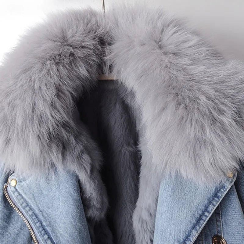 Margaux Fox Fur Denim Coat