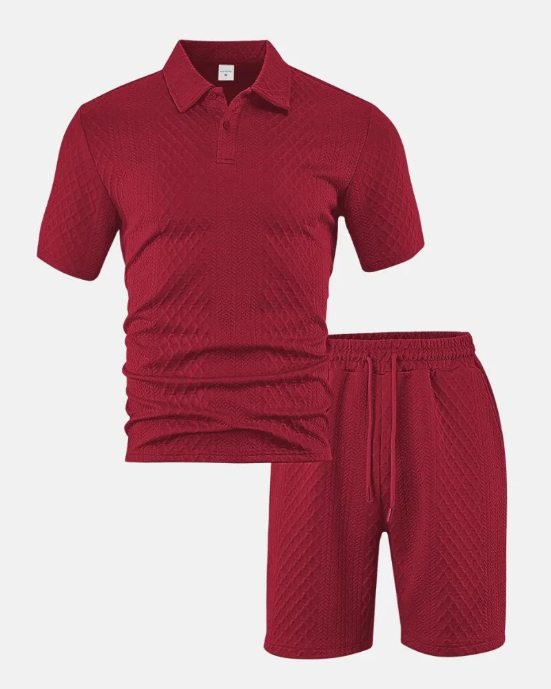 Diamond Knit Polo Set