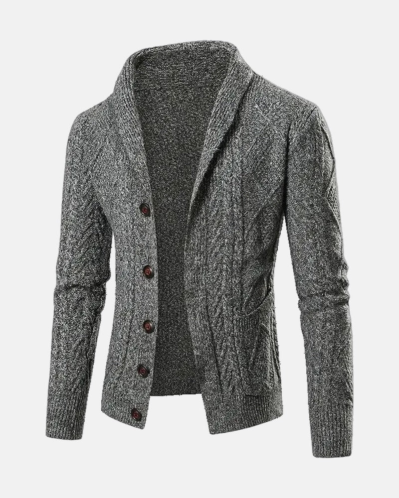 Bergen Shawl Cardigan in Gray