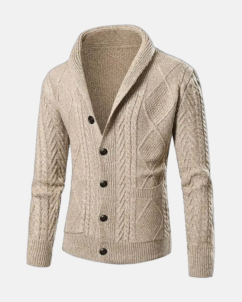 Bergen Shawl Cardigan in Khaki