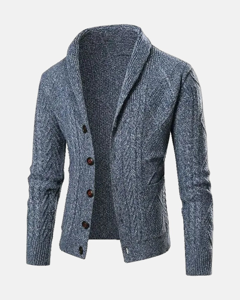 Bergen Shawl Cardigan in Blue