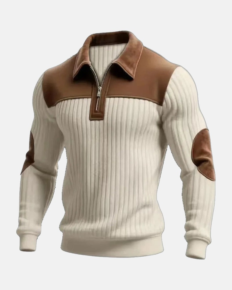 Brenner Quarter-Zip Sweater in Cream