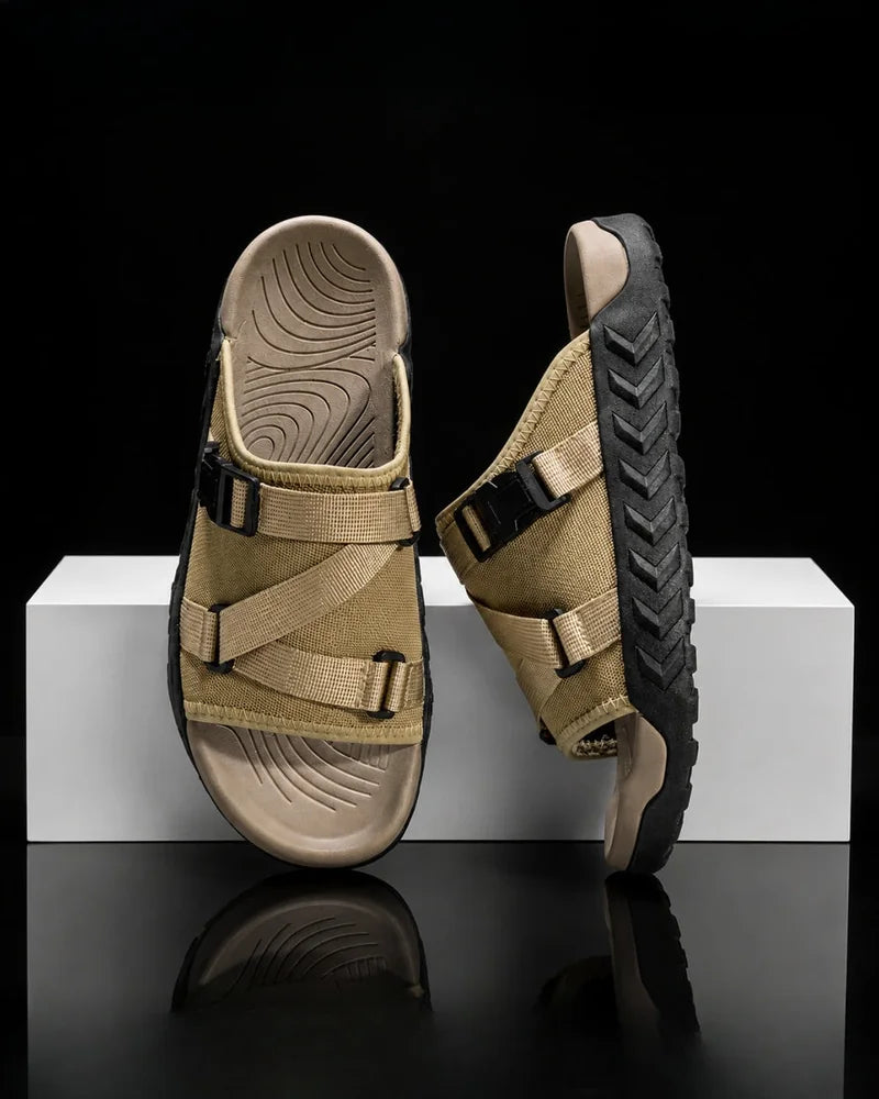 Cortina Buckle Slides in Sand