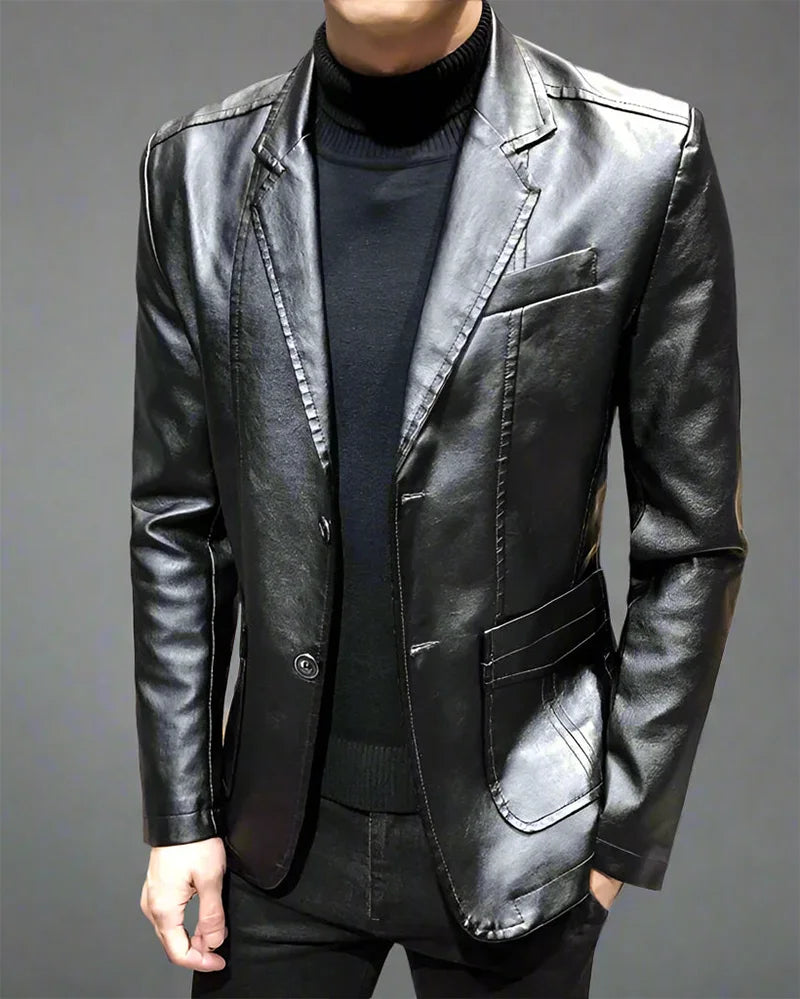 Giovanni Leather Blazer