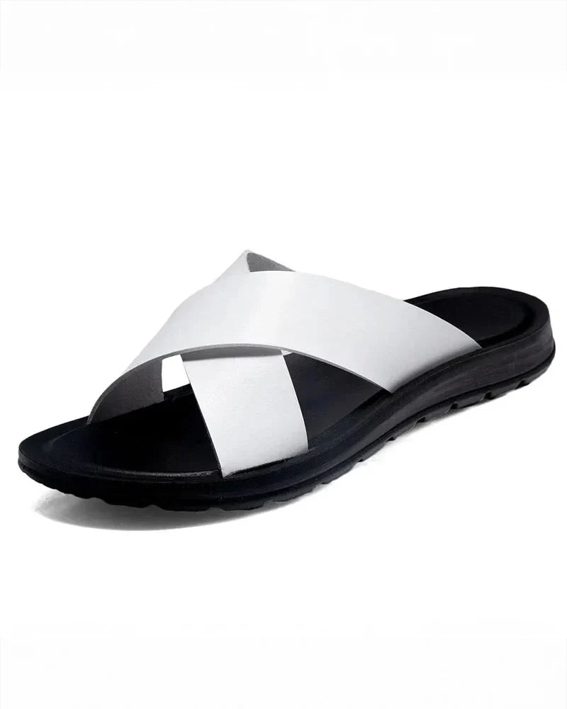 Castor Leather Slides