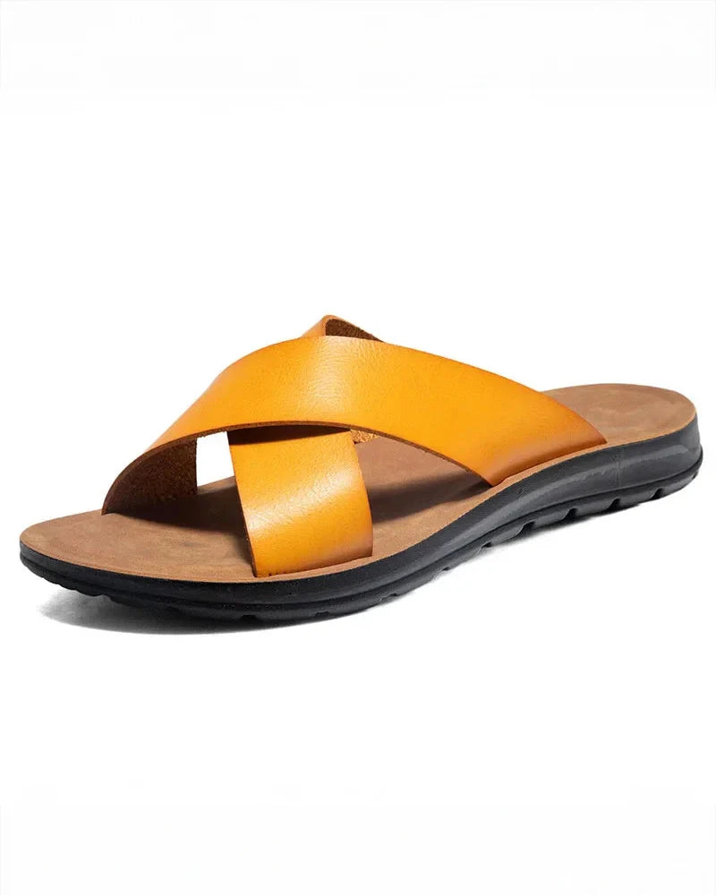 Castor Leather Slides