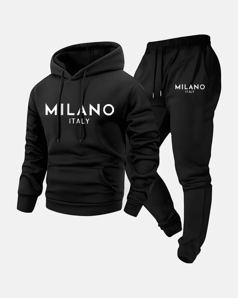Milano Hoodie Set in Black