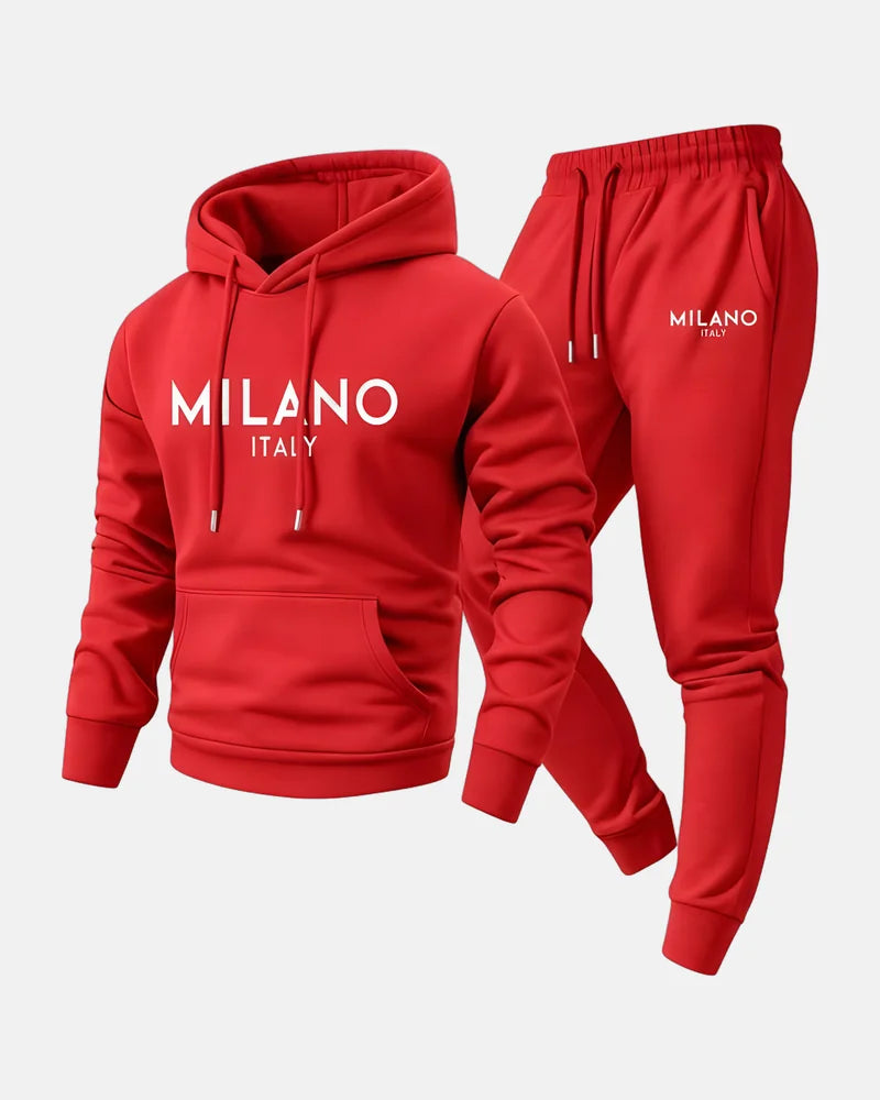 Milano Hoodie Set in Red