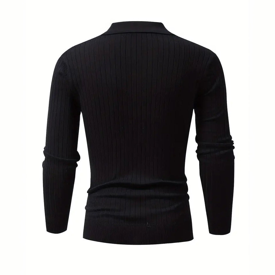 Jacquard Knit Polo Sweater