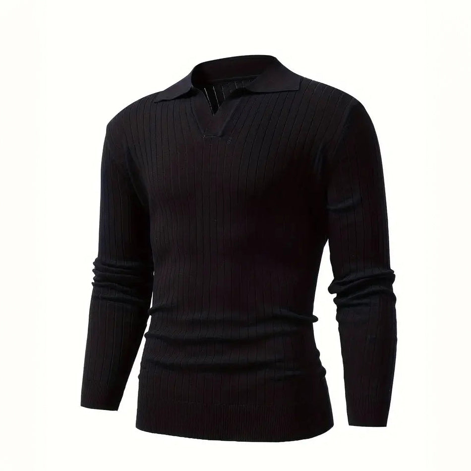 Jacquard Knit Polo Sweater