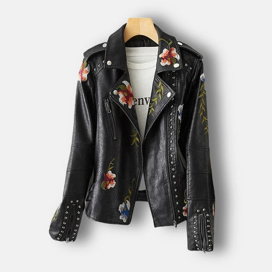 L'Atérribelle Bloom Leather Jacket